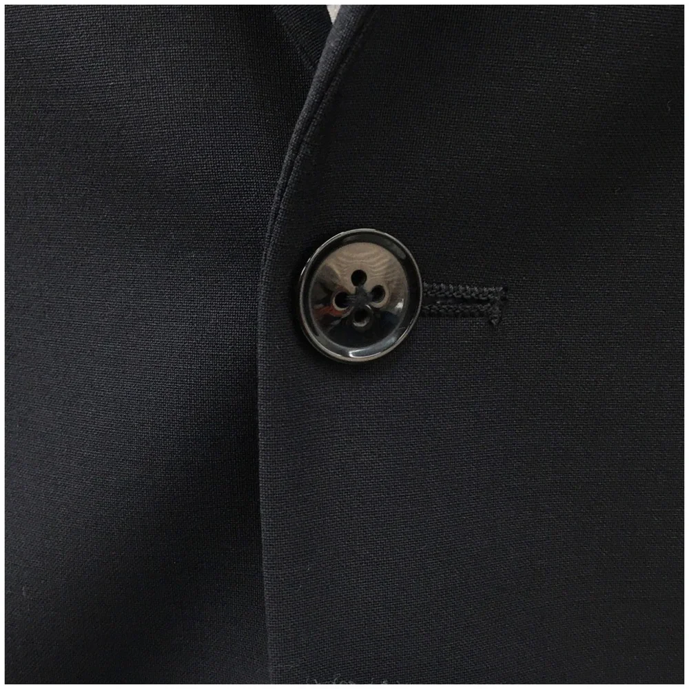 BAR III Men Wool Blazer Sport Coat Casual Jacket Size 42L Slim‎ Fit Black Suit